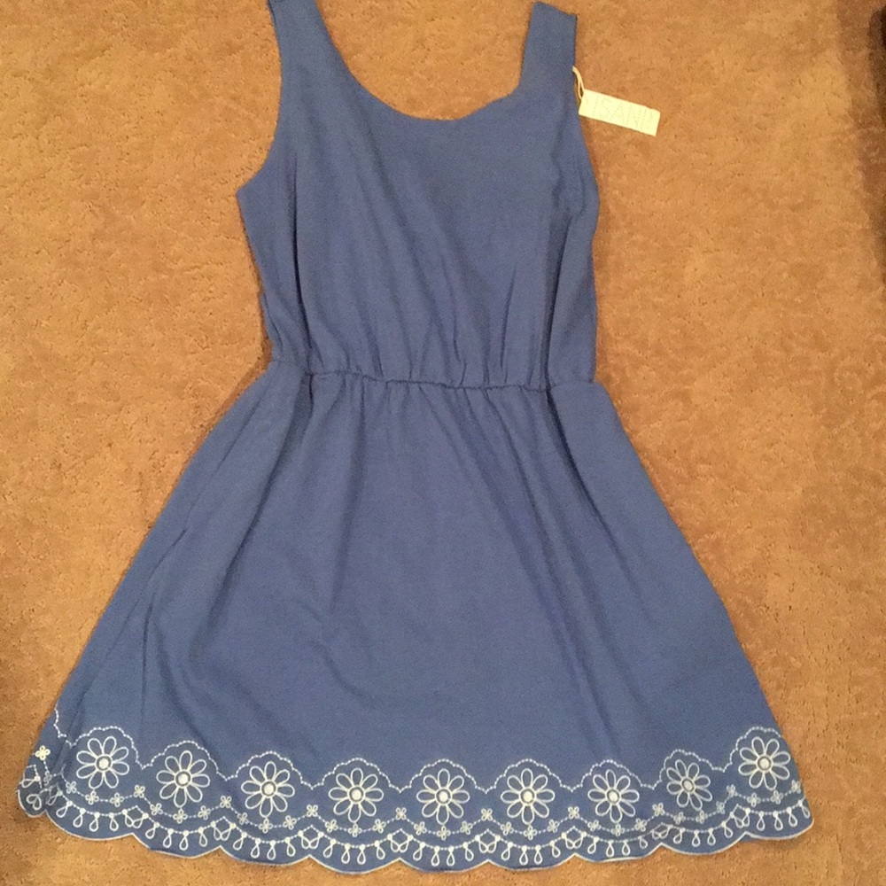 NWT Isani for Target  XL blue dress w/ embroidery